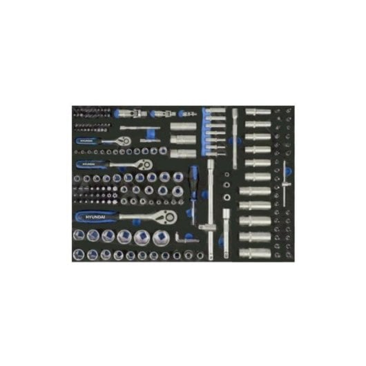 Hyundai K292-6 Carro de Ferramentas 292 Peças 6 Bandejas Aço CrV Roda/Fecho Segurança