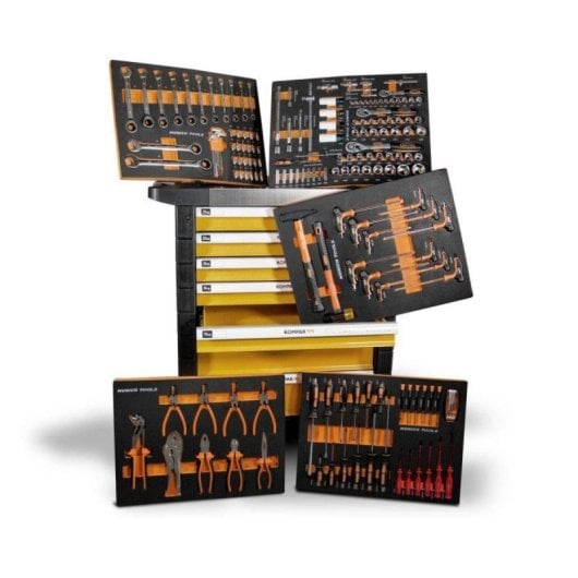 Munich Tools Lz02 Carro de Ferramentas 173 Peças Completo com Bandejas Organizadoras