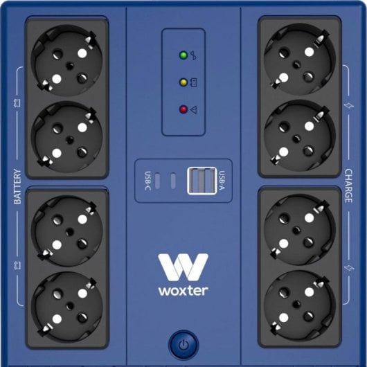 Sai Woxter 800VA Batterie Plomb 12V 7Ah Onde Sinusoïdale 8 Prises Schuko USB-C