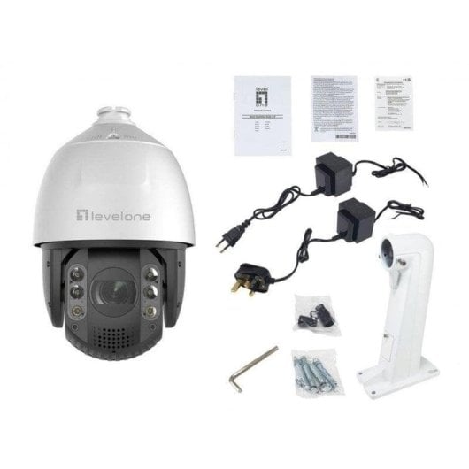 Caméra de surveillance LevelOne FCS-4072 4MP Vision Nocturne Intérieur et Extérieur Détection IA Audio Bidirectionnel