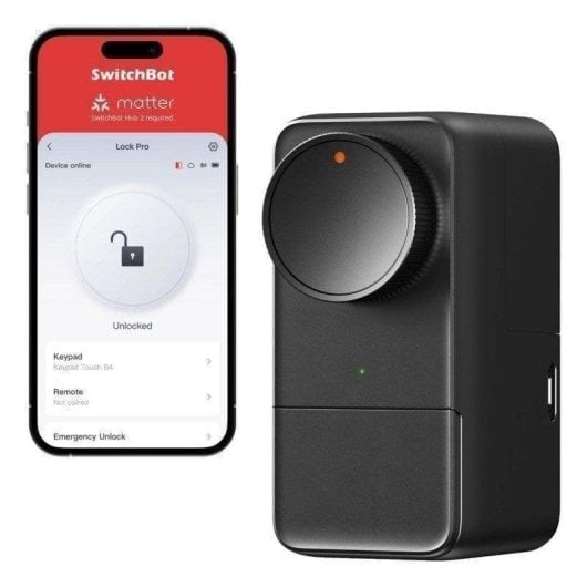 Serrure Intelligente SwitchBot Lock Pro Bluetooth Ouverture avec Clé et App Compatible Android iOS