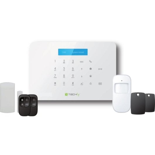 Alarme Techly I-ALARM-KIT001 Kit GSM Botões LED Sem Fio Branco ABS