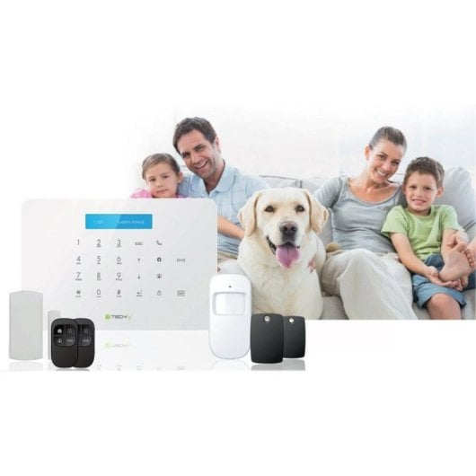 Alarme Techly I-ALARM-KIT001 Kit GSM Botões LED Sem Fio Branco ABS