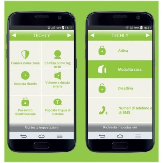 Alarme Techly I-ALARM-KIT001 Kit GSM Botões LED Sem Fio Branco ABS