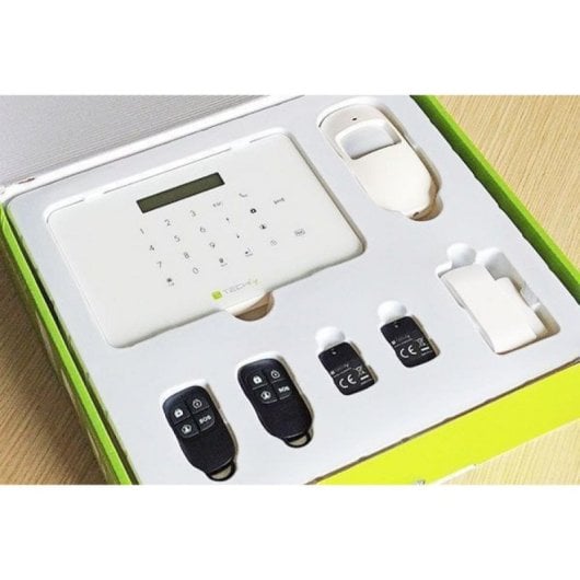 Alarme Techly I-ALARM-KIT001 Kit GSM Botões LED Sem Fio Branco ABS