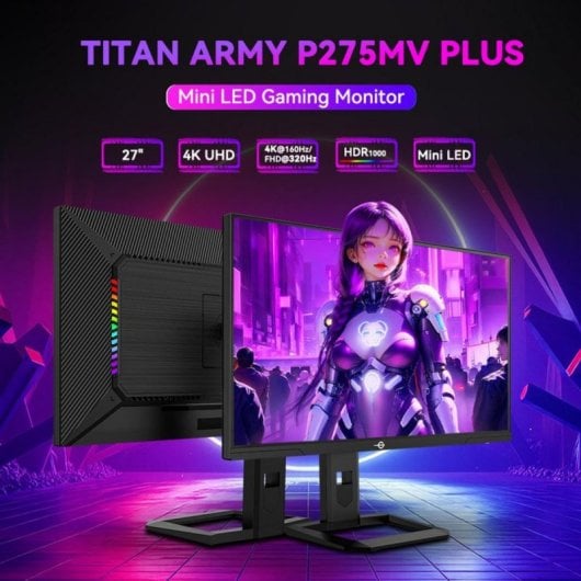 Monitor Titan Army P275mv Plus 27" UltraHD 4K 160Hz IPS Rápido Mini LED HDR1000 1ms