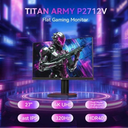 Monitor Titan Army P2712V 27" UltraHD 4K 160Hz Fast IPS 1ms HDR400 RGB PIP/PBP