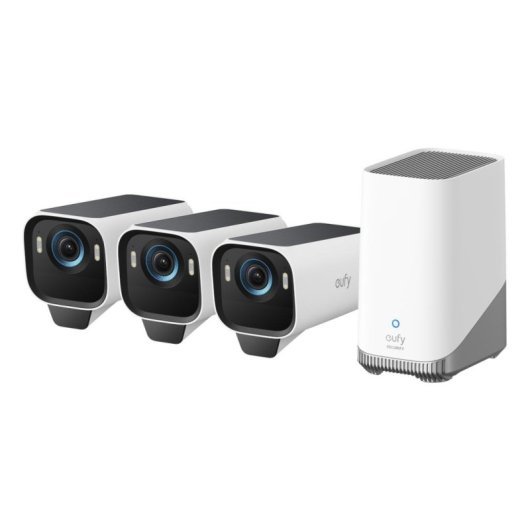 Caméra de surveillance Eufy Cam S3 Pro 4K Vision Nocturne Extérieure IA Alarme Panneau Solaire