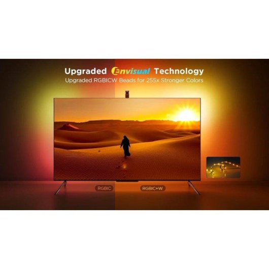 Luz de pared inteligente Govee H6099 Wi-Fi Bluetooth Negro RGB Multi 2,4 GHz 5 m para TVs de 75-85"