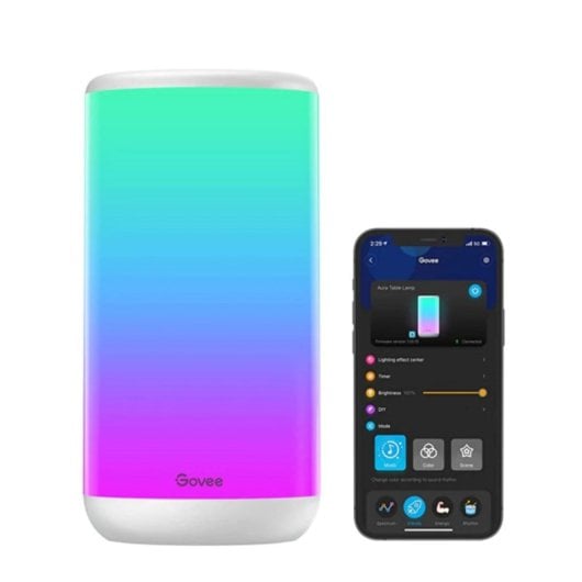 Lámpara de mesa inteligente Govee Aura Wi-Fi Blanco Multicolor 16 millones de colores