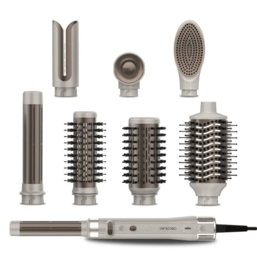 Moldeador de cabelo QUO CeramicCare 8in1 AirGlam Gyro Champagne motor brushless 8 cabeças rotação iónica