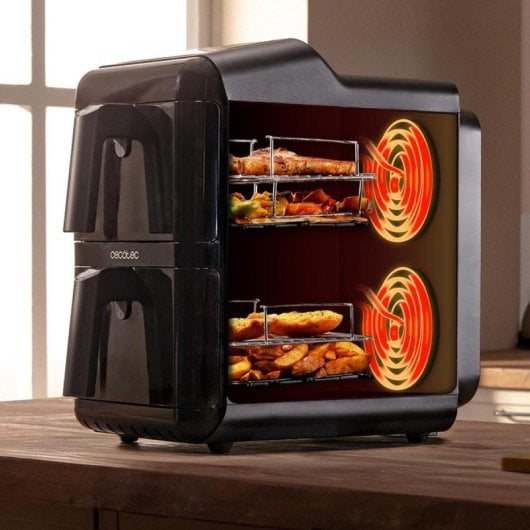 Friteuse à air Cecotec Cecofry DuoLevel 12000 Window 12L 2900W avec fenêtres, racks et 10 programmes