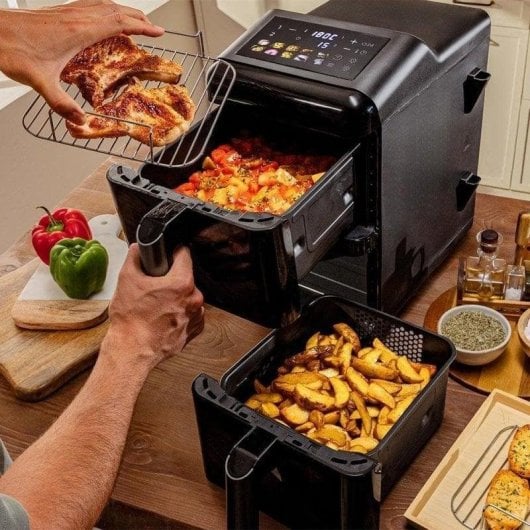 Freidora de aire Cecotec Cecofry DuoLevel 12000 Window 12L 2900W con doble cubeta y ventana Reacondicionado