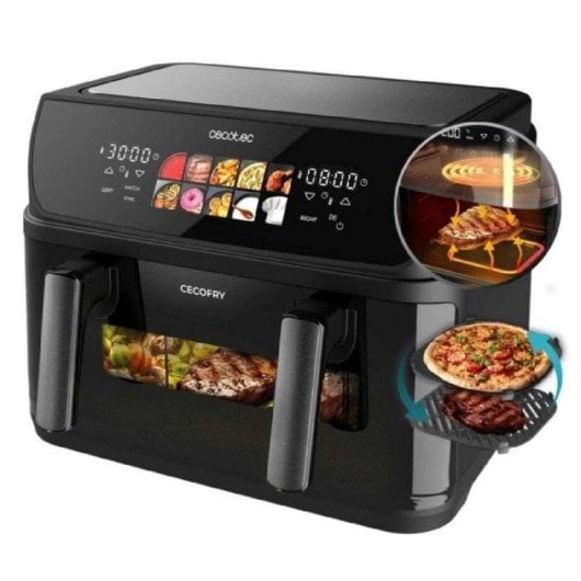 Friteuse à air Cecotec Cecofry&Grill Duoheat 10000 10L 2800W double cuve grill pizza