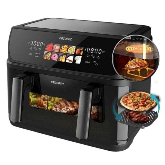 Friteuse à air Cecotec Cecofry&Grill Duoheat 10000 10L 2800W double cuve grill pizza