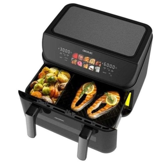 Fritadeira de Ar Cecotec Cecofry&Grill Duoheat 10000 10L 2800W Dupla Cuba Grill Pizza