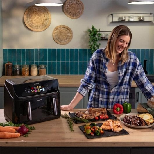 Freidora de aire Cecotec Cecofry&Grill Duoheat 10000 10L 2800W doble cubeta grill y pizza