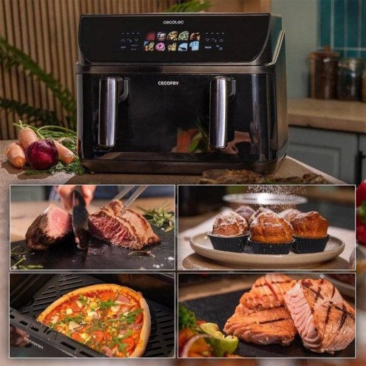 Friteuse à air Cecotec Cecofry&Grill Duoheat 10000 10L 2800W double cuve grill pizza