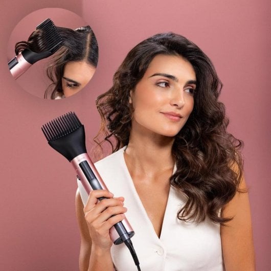 Escova de Ar CeramicCare 3in1 AirBrush 1200W Iónica Digital 3 Modos 3 Acessórios