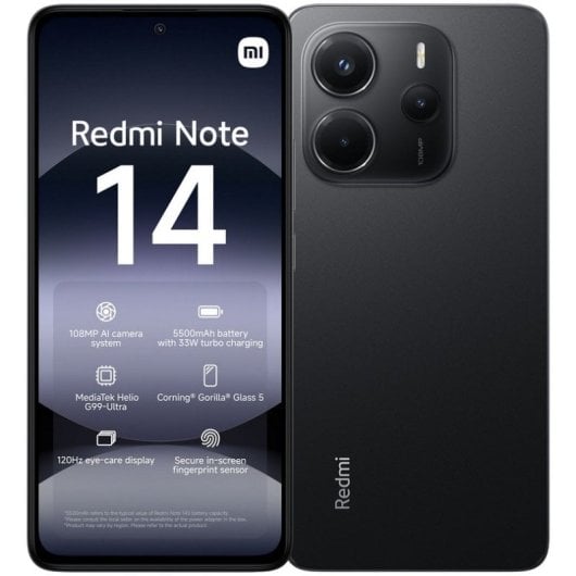 Xiaomi Redmi Note 14 4G 8/256GB Negro Medianoche Libre Versión Importada Europea