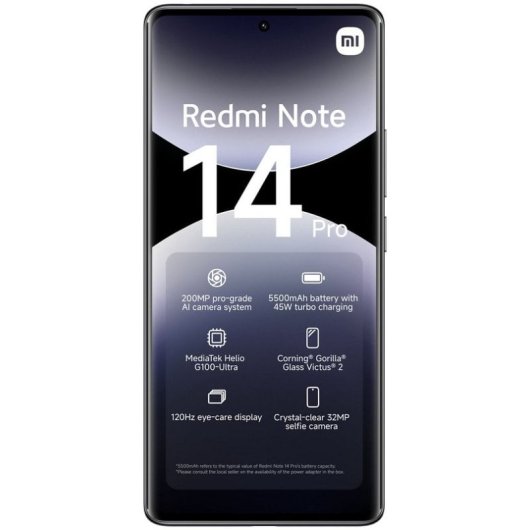 Xiaomi Redmi Note 14 Pro 4G 8/256GB Negro Medianoche Libre Versión Importada Europea
