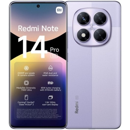 Xiaomi Redmi Note 14 Pro 5G 12/512GB Violeta Lavanda Libre Versión Importada Europea