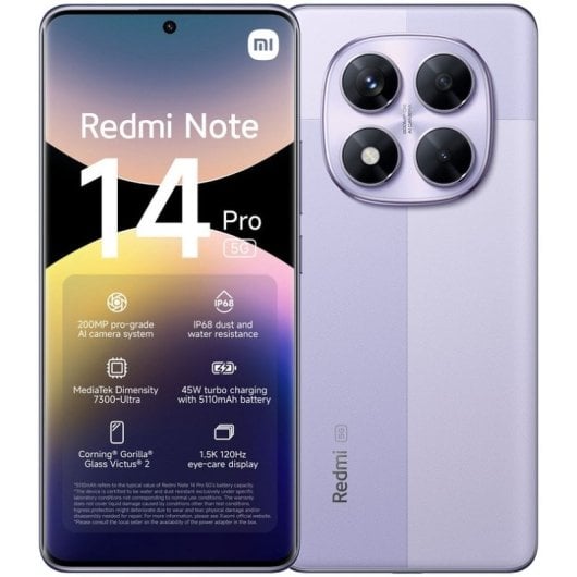 Xiaomi Redmi Note 14 Pro 5G 8/256GB Violeta Lavanda Libre Versión Importada