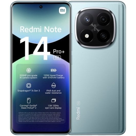 Xiaomi Redmi Note 14 Pro Plus 5G 8/256GB Azul Hielo Libre Versión Importada Europea