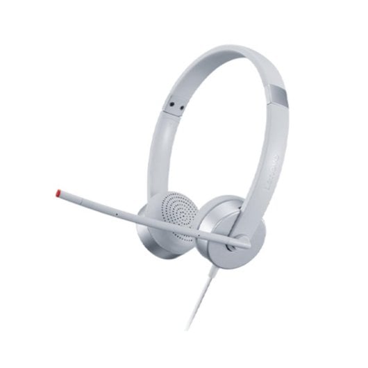 Auriculares Lenovo 100 con cable Jack 3,5 mm para oficina y call center, color plata