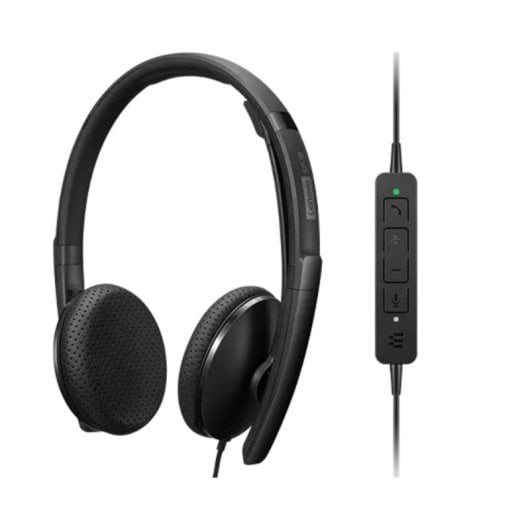 Auriculares Lenovo 4XD1M39028 com fio USB-C com Cancelamento de Ruído e microfone preto