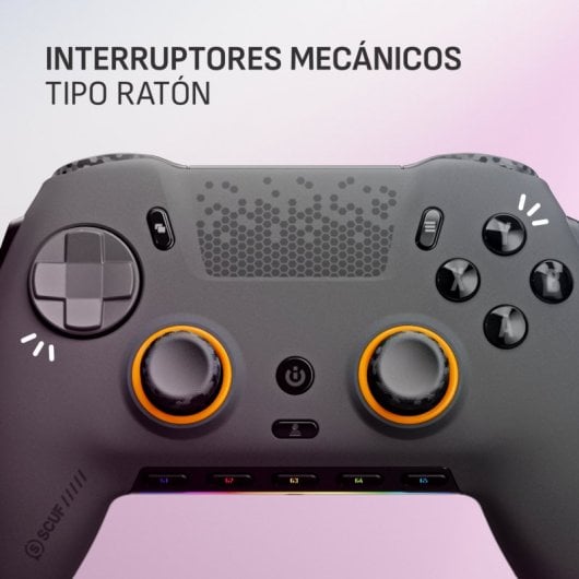 Manette sans fil SCUF Envision HE, joysticks blancs, RGB à effet Hall, macros, gris PC