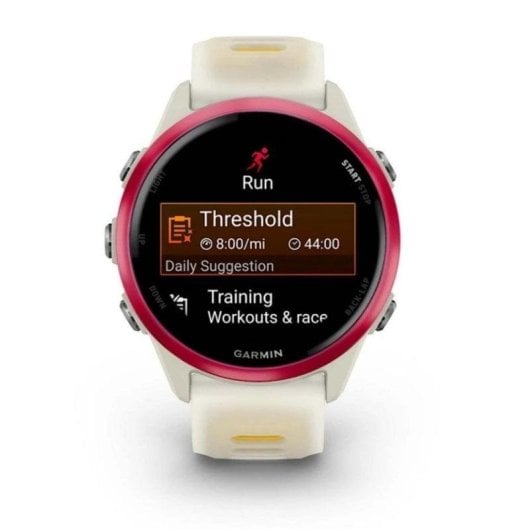 Garmin Forerunner 570 Bluetooth GPS 42mm AMOLED Blanc Jaune Étanche 5ATM SpO2 Pulsomètre