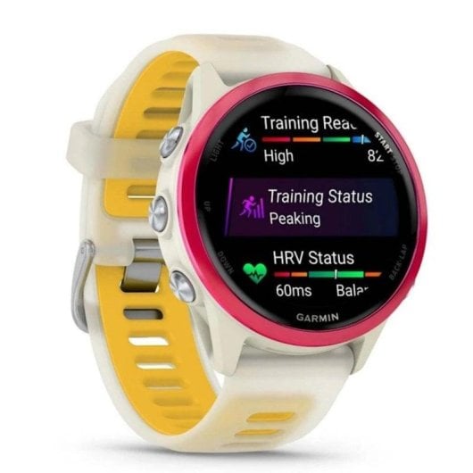 Garmin Forerunner 570 Bluetooth GPS 42mm AMOLED Blanc Jaune Étanche 5ATM SpO2 Pulsomètre