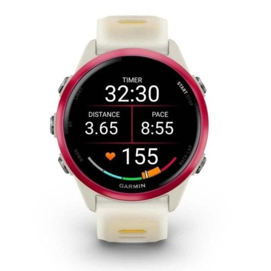 Garmin Forerunner 570 Bluetooth GPS 42mm AMOLED Blanc Jaune Étanche 5ATM SpO2 Pulsomètre