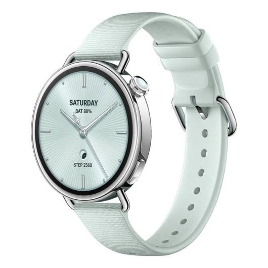 Xiaomi Watch S4 Bluetooth 41mm AMOLED Boîtier Argent Bracelet Menthe Étanche 5ATM Suivi Sommeil