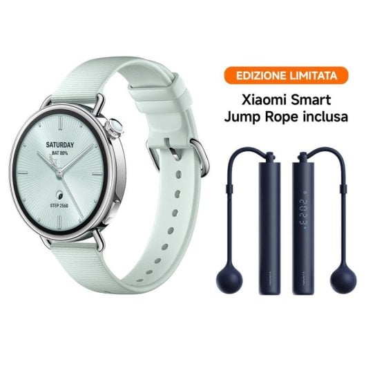 Xiaomi Watch S4 Bluetooth 41mm AMOLED Boîtier Argent Bracelet Menthe Étanche 5ATM Suivi Sommeil