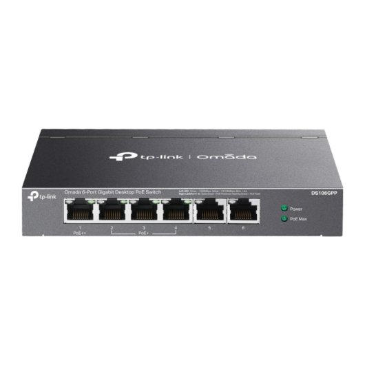 Switch TP-Link Omada DS106GPP 6 ports Gigabit PoE+ acier sans ventilateur