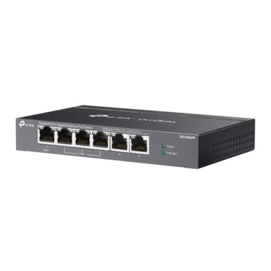Switch TP-Link Omada DS106GPP 6 ports Gigabit PoE+ acier sans ventilateur