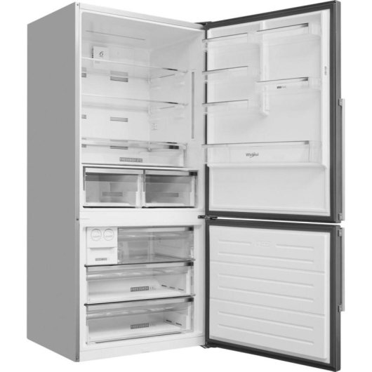 Kühlschrank Combi Whirlpool W84BE 72 X 2 N No Frost 186 cm 588 L E Edelstahl Eiswürfelspender