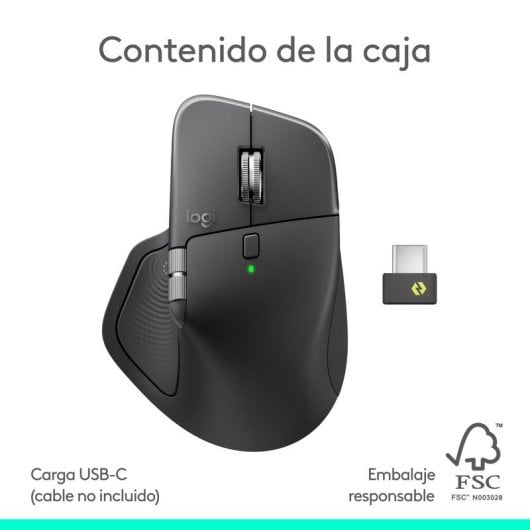 Maus Logitech MX Master 4 Wireless RF Bluetooth 8000 DPI Graphit Ergonomisch programmierbar
