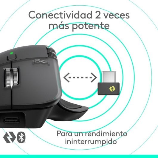 Maus Logitech MX Master 4 Wireless RF Bluetooth 8000 DPI Graphit Ergonomisch programmierbar