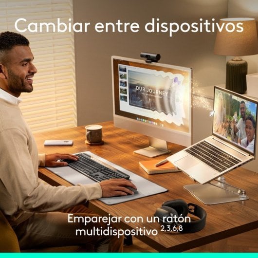 Teclado de membrana Logitech Signature Slim Solar+ Layout ES sem fio solar Bluetooth grafite