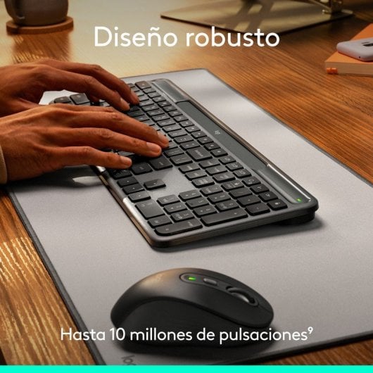 Teclado de membrana Logitech Signature Slim Solar+ Layout ES sem fio solar Bluetooth grafite