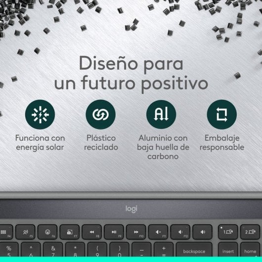 Teclado de membrana Logitech Signature Slim Solar+ Layout ES sem fio solar Bluetooth grafite