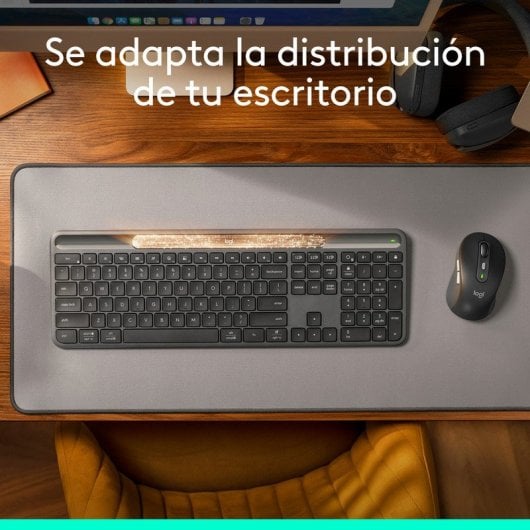 Teclado de membrana Logitech Signature Slim Solar+ Layout ES sem fio solar Bluetooth grafite