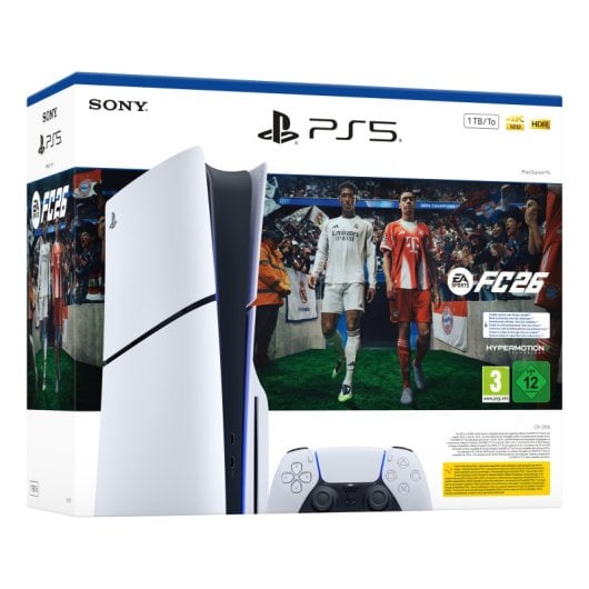 Sony PlayStation 5 Slim + EA FC 26 (téléchargeable)