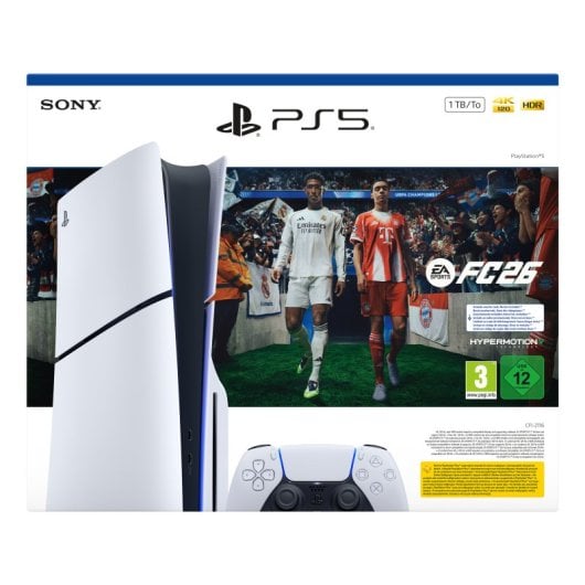 Sony PlayStation 5 Slim + EA FC 26 (téléchargeable)