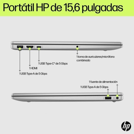 Portátil HP 15-fd0278ns 15.6" Intel Core i5-1334U 16GB RAM 512GB SSD FHD Plata Windows 11