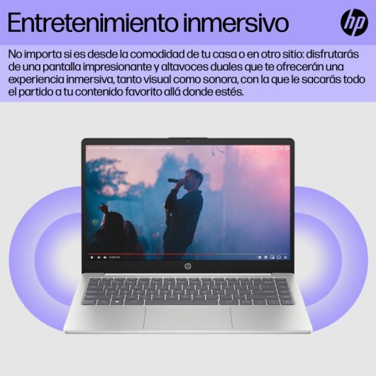 Portátil HP AI 14-hc0000ns 14" Intel Core Ultra 7 255U 16GB 1TB SSD IPS FHD Windows 11 Home Plata