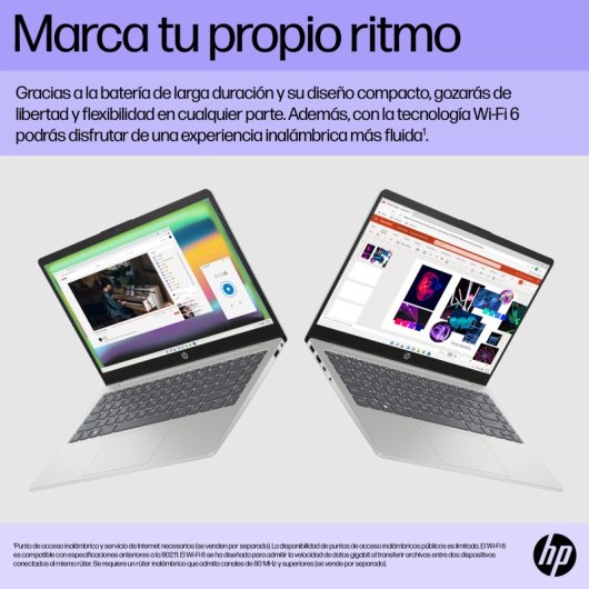 Portátil HP AI 14-hc0000ns 14" Intel Core Ultra 7 255U 16GB 1TB SSD IPS FHD Windows 11 Home Plata